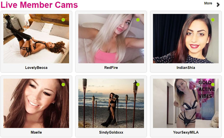 Watch beautiful members on live cams.